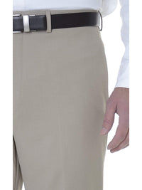 Thumbnail for Calvin Klein PANTS Calvin Klein Mens Regular Fit Solid Taupe Tan Flat Front Dress Pants