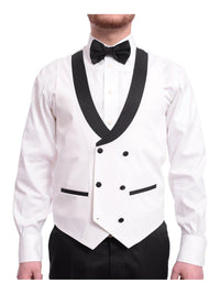 Thumbnail for Cemden Sale Suits Cemden Slim Fit Textured White One Button Three Piece Tuxedo Suit