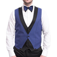 Thumbnail for Cemden TUXEDOS Cemden Extra Slim Fit Blue Diamond Motif One Button Tuxedo With Matching Vest