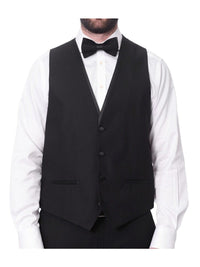 Thumbnail for Cemden TWO PIECE SUITS Cemden Mens Slim Fit Solid Black 1 Button 3 Piece Tuxedo Suit With Shawl Lapels