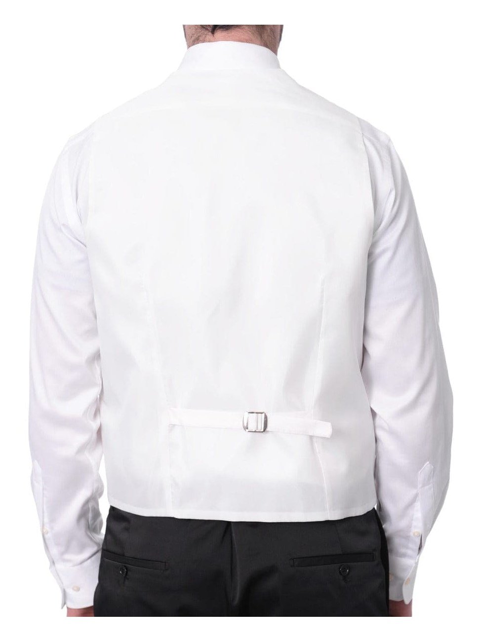 Cemden TWO PIECE SUITS Cemden Mens Slim Fit Solid White 1-button 3 Piece Tuxedo Suit With Peak Lapels