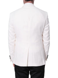 Thumbnail for Cemden TWO PIECE SUITS Cemden Mens Slim Fit Solid White 1-button 3 Piece Tuxedo Suit With Peak Lapels