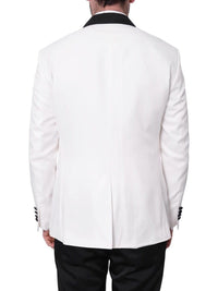 Thumbnail for Cemden TWO PIECE SUITS Cemden Mens Slim Fit Solid White 1-button 3 Piece Tuxedo Suit With Shawl Lapels