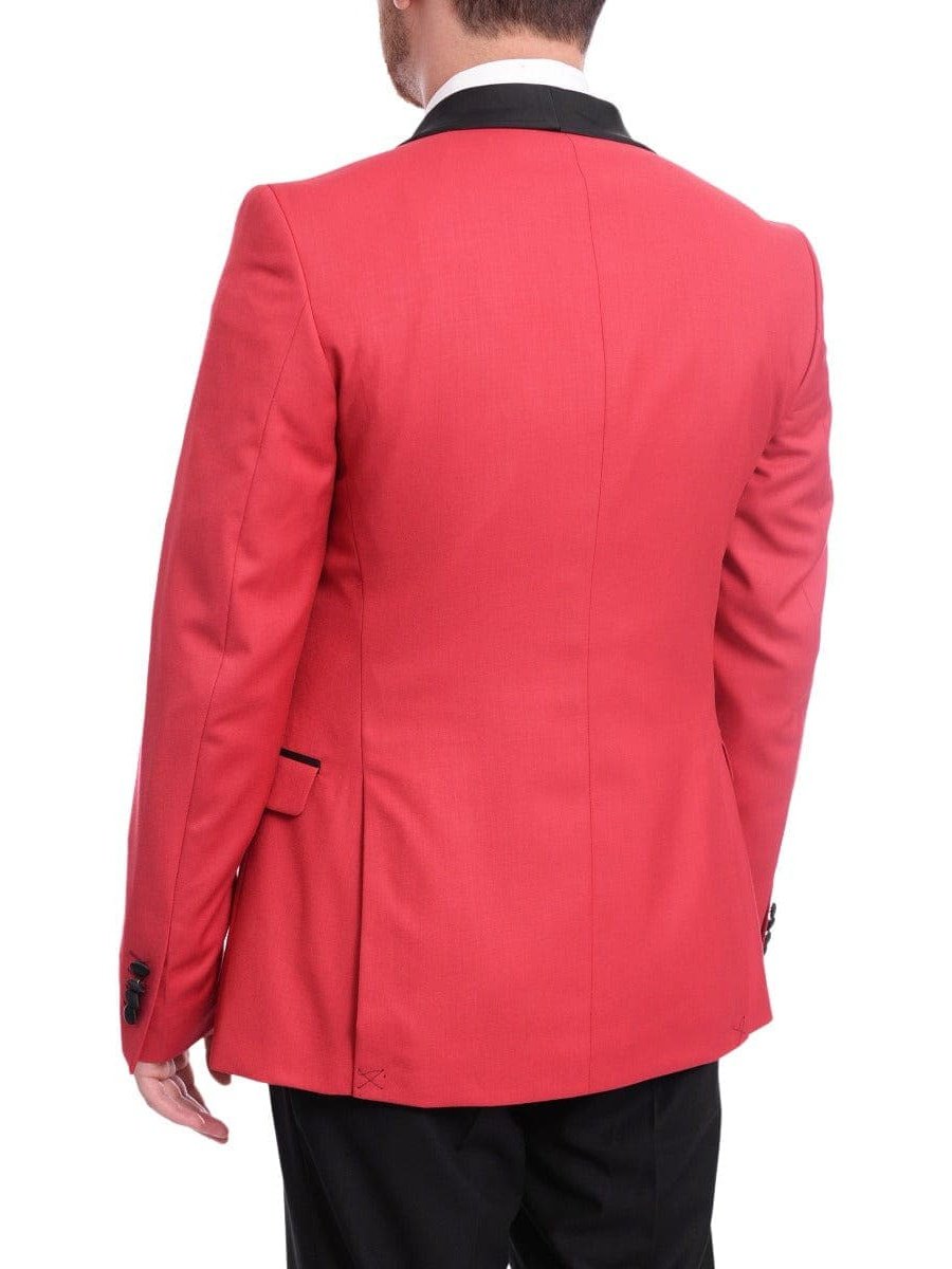 Cengizhan Baybars Sale Suits Cengizhan Baybars Slim Fit Solid Red Two Button Tuxedo Suit