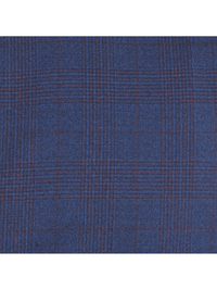 Thumbnail for Centrion SUITS Centrion Mens Blue Plaid Regular Fit 100% Wool 2 Button Suit