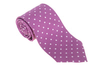 Thumbnail for Cesare Attolini Napoli Mens Purple Polka Dot Handmade Silk Necktie - The Suit Depot