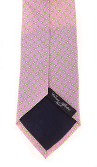 Thumbnail for Cesare Attolini Ties For Amazon Cesare Attolini Napoli Pink With Green Triangle Pattern Handmade Silk Necktie