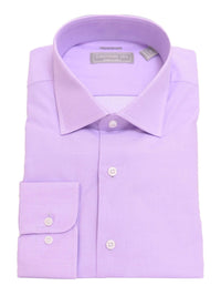 Thumbnail for Christopher Lena SHIRTS 14 1/2 32/33 Mens Slim Fit Solid Lavender Purple Spread Collar Cotton Dress Shirt