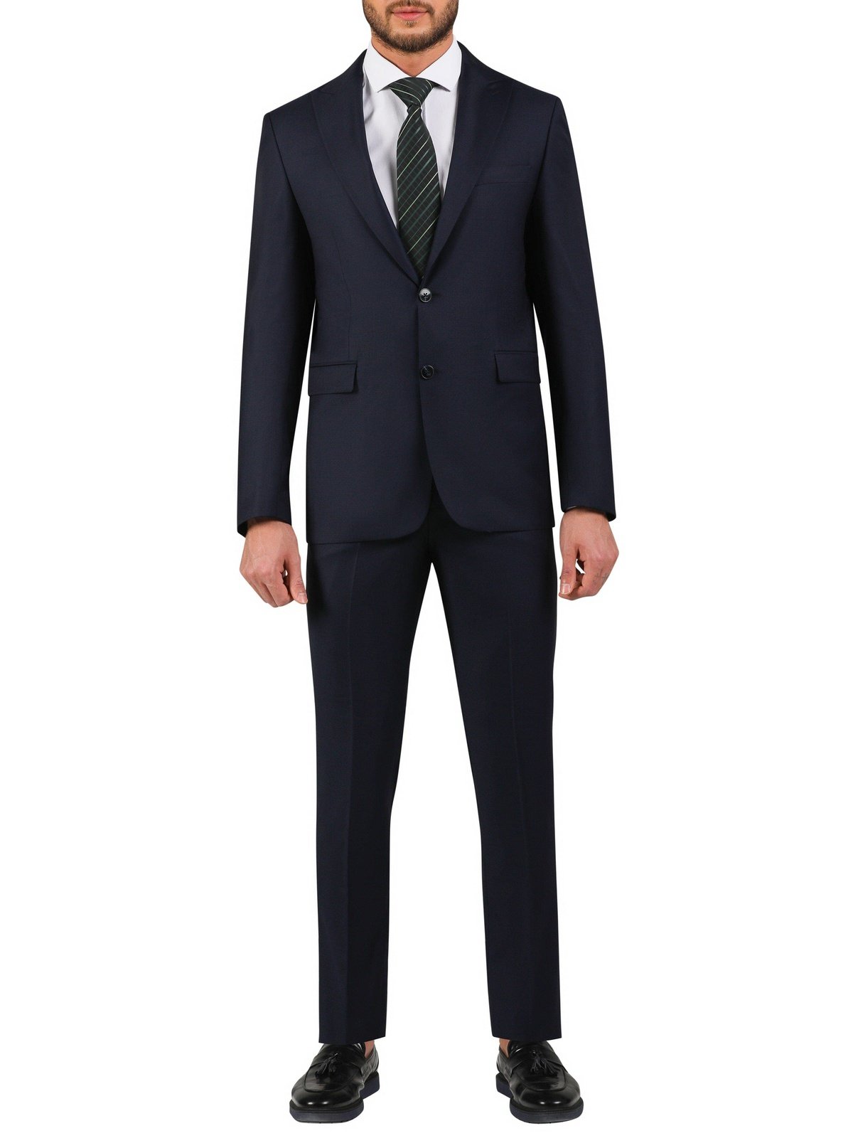 Di'nucci SUITS 34S Di'nucci Navy Woven Notch Lapel Wool Suit