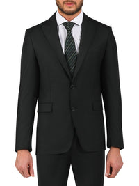 Thumbnail for Di'nucci SUITS Di'nucci Black Textured Peak Lapel Wool Suit