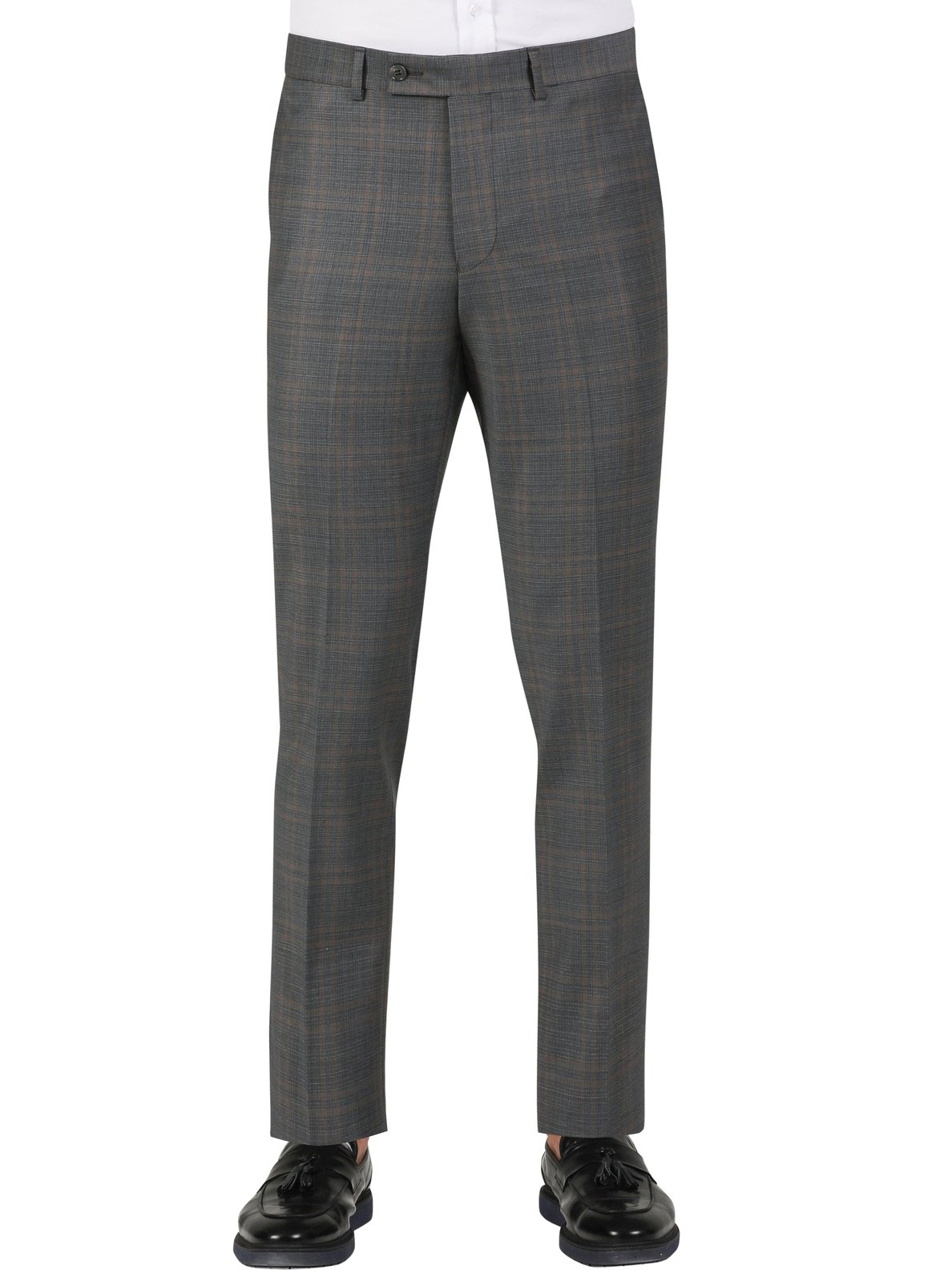 Di'nucci SUITS Di'nucci Gray With Light Gray Pinstripe Peak Lapel Wool Suit