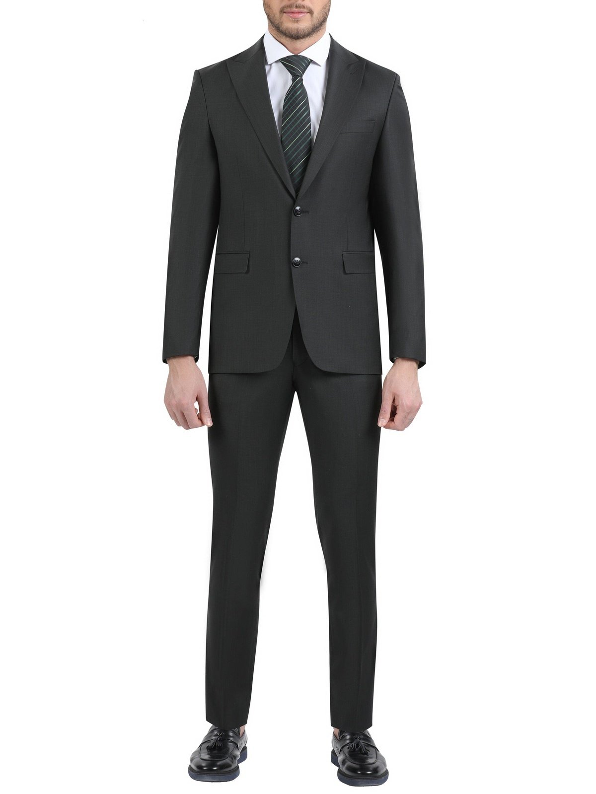 Di'nucci SUITS Di'nucci Green Textured Peak Lapel Suit