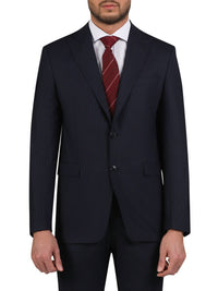 Thumbnail for Di'nucci SUITS Di'nucci Navy With Burgundy Stripe Peak Lapel Wool Suit