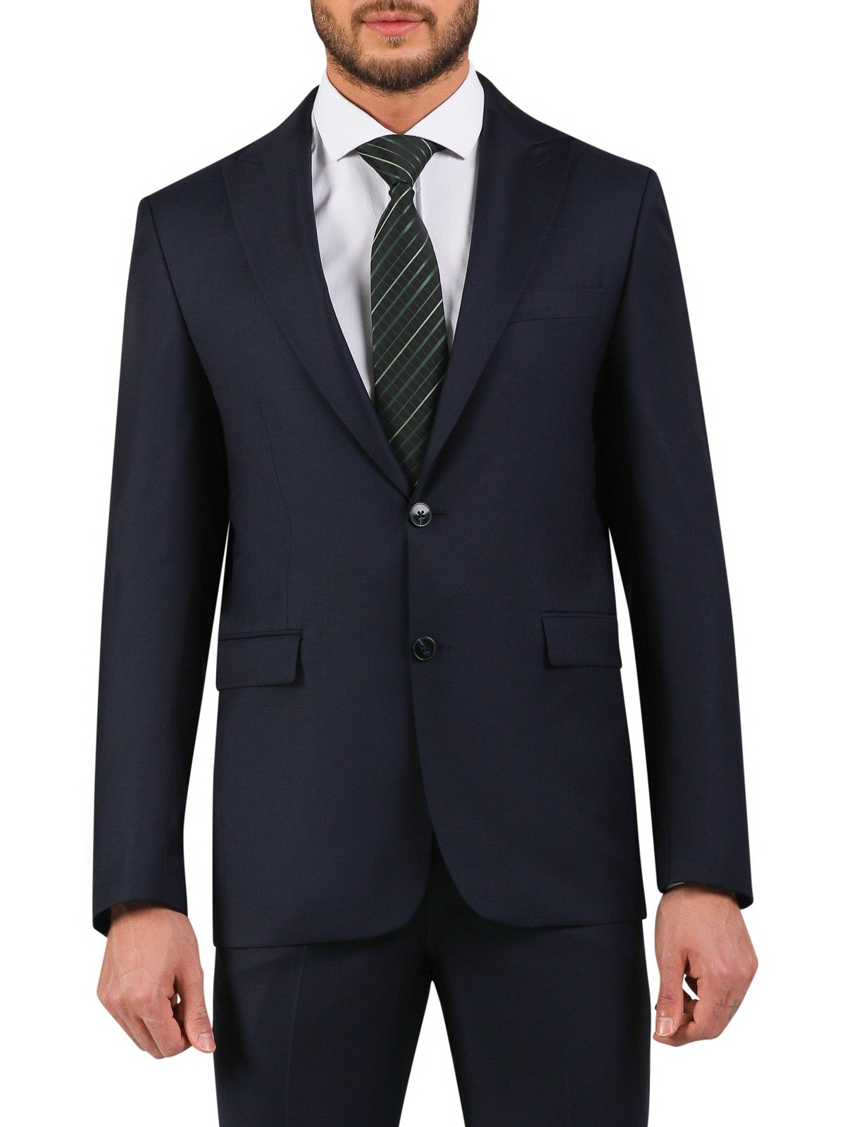 Di'nucci SUITS Di'nucci Navy Woven Notch Lapel Wool Suit