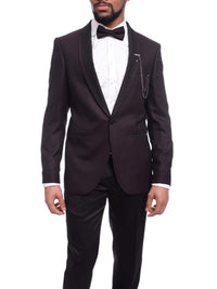 Thumbnail for Emilio Guseppe TUXEDOS Emilio Gueseppe Slim Fit Burgundy & Black Check Tuxedo Suit With Shawl Lapels