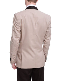 Thumbnail for Gino Vitale TUXEDOS Gino Vitale Mens Slim Fit Khaki Tan One Button Tuxedo Suit With Shawl Lapels