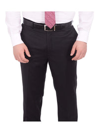 Thumbnail for Giorgio Cosani TWO PIECE SUITS Giorgio Cosani Regular Fit Solid Black Two Button Wool Suit