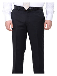 Thumbnail for I Uomo TWO PIECE SUITS I Uomo Men's Regular Fit Solid Black Two Button 100% Wool 2 Piece Suit