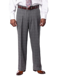 Thumbnail for Italiano Italiano Mens Gray Windowpane 100% Zegna Wool Slim Fit 2 Piece Suit