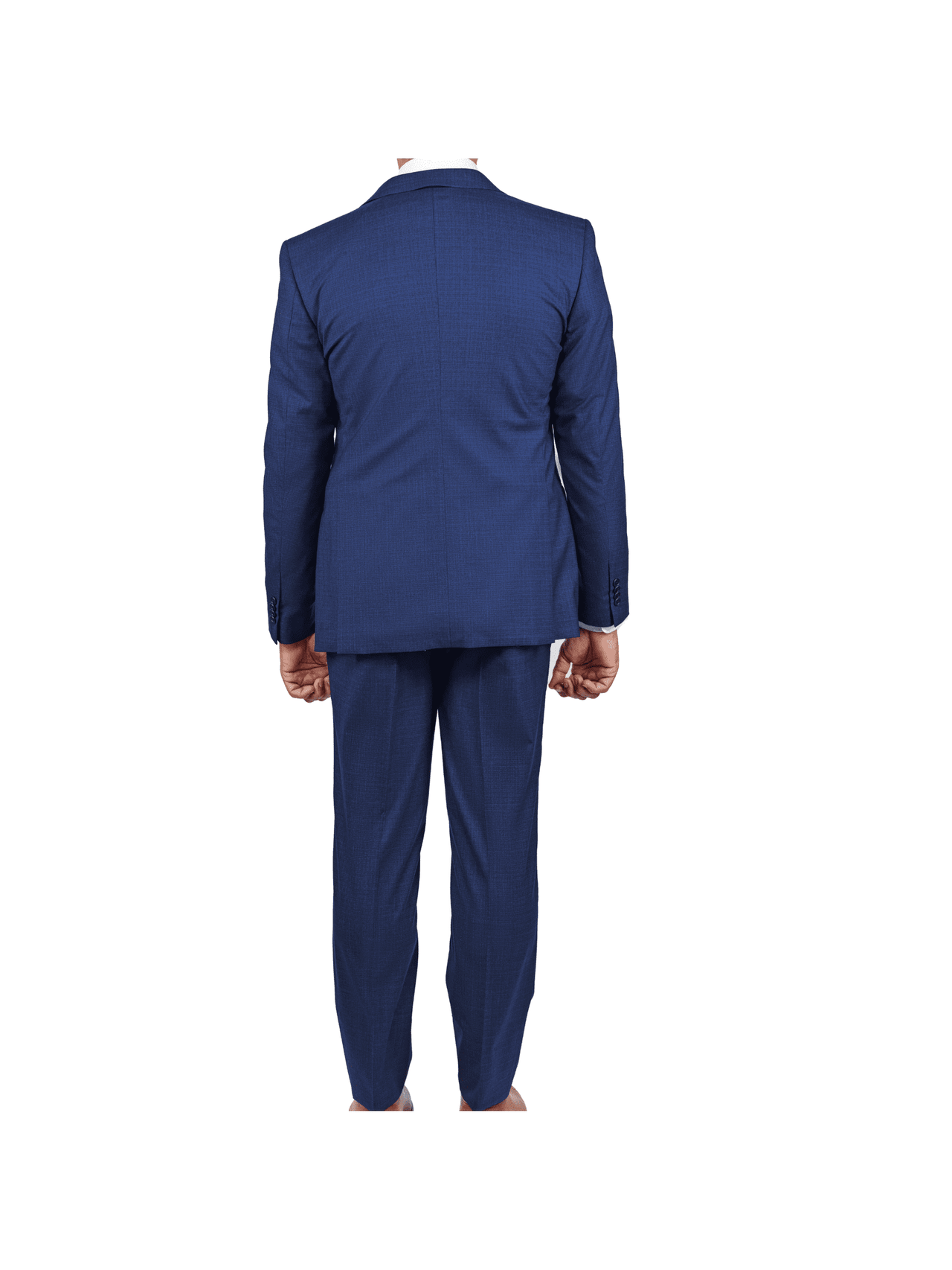 John Varvatos SUITS John Varvatos Mens Slim Fit Solid Blue Textured Two Button Wool Stretch Suit