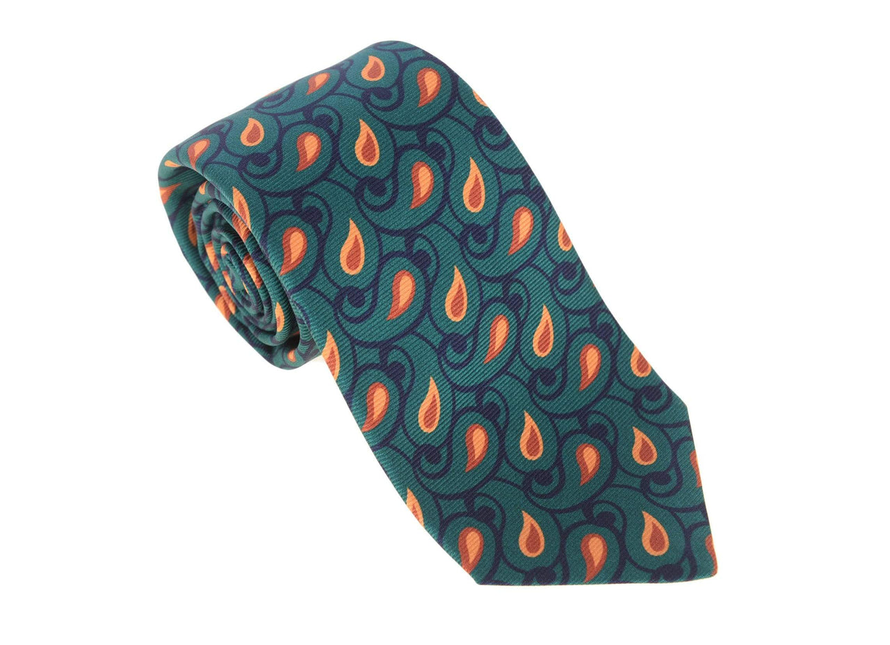 Kiton Ties For Amazon Kiton Napoli Mens Green & Red Paisley Motif Seven Fold Handmade Silk Necktie