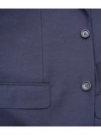 Thumbnail for Label M Bestselling Items Mens Classic Fit Navy Blue Two Button 100% Wool Suit