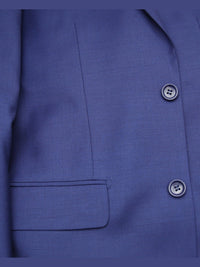 Thumbnail for Label M Mens Classic Fit Two Button 100% Wool Wrinkle Resistant Suit - Royal Blue