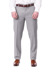 Thumbnail for Label M PANTS Mens Extra Slim Fit Light Heather Gray Flat Front Wool Dress Pants