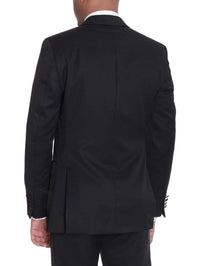 Thumbnail for Label M TUXEDOS Men's Classic Fit Solid Black Two Button 100% Wool Formal Tuxedo Suit