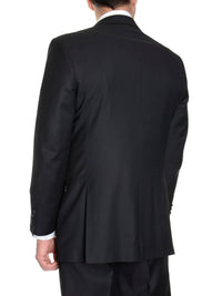 Thumbnail for Label M TUXEDOS Modern Fit Solid Black One Button Wool Blend Tuxedo Suit With Peak Lapels