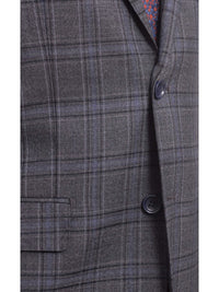 Thumbnail for Label M TWO PIECE SUITS Men's Classic Fit Medium Blue Plaid Two Button Wool Suit