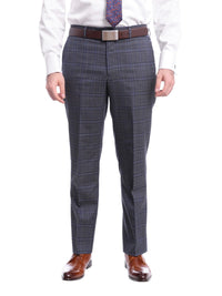 Thumbnail for Label M TWO PIECE SUITS Men's Classic Fit Medium Blue Plaid Two Button Wool Suit