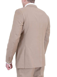 Thumbnail for Label M TWO PIECE SUITS Men's Regular Fit Tan Light Brown Two Button 2 Piece 100% Wool Suit