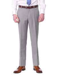 Thumbnail for Label M TWO PIECE SUITS Mens Extra Slim Fit Light Heather Gray Two Button Wool Suit