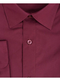 Thumbnail for Marquis SHIRTS Marquis Classic Fit Solid Burgundy Wrinkle Resistant Cotton Blend Dress Shirt