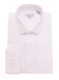 Thumbnail for Modena SHIRTS 16 1/2 36/37 Mens Slim Fit White Tonal Basketweave Spread Collar Cotton Dress Shirt