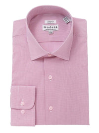 Thumbnail for Modena SHIRTS 18 34/35 Mens Cotton Red Check Slim Fit Spread Collar Stretch Dress Shirt