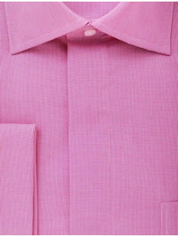 Thumbnail for Modena SHIRTS Mens Cotton Blend Pink Houndstooth French Cuff Classic Fit Dress Shirt-