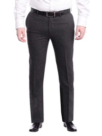 Thumbnail for Napoli PANTS Napoli Slim Fit Charcoal Gray Flat Front Wool Dress Pants