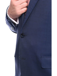 Thumbnail for Napoli Sale Suits Napoli Classic Fit Solid Blue Two Button Half Canvassed Wool Suit