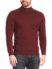 Thumbnail for Private Label SHIRTS Arthur Black Men's Solid Burgundy Pullover Cotton Blend Mock Neck Sweater Shirt