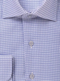 Thumbnail for Proper Shirtings SHIRTS Mens 100% Cotton Blue Check Spread Collar Wrinkle Free Slim Fit Dress Shirt