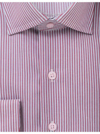 Thumbnail for Proper Shirtings SHIRTS Mens 100% Cotton Red Striped Spread Collar Regular Fit Dress Shirt