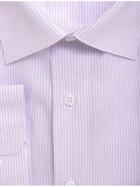 Thumbnail for Proper Shirtings SHIRTS Mens Classic Fit Purple Striped Spread Collar Wrinkle Free Cotton Dress Shirt