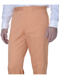 Thumbnail for Ralph Lauren Silver Label Trim Fit Cantaloupe Orange Flat Front Cotton Pants - The Suit Depot