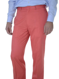 Thumbnail for Ralph Lauren Sale Pants 33X30 Lauren Ralph Lauren Trim Fit Solid Melon Red Flat Front Cotton Dress Pants