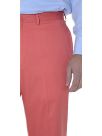 Thumbnail for Ralph Lauren Sale Pants Lauren Ralph Lauren Trim Fit Solid Melon Red Flat Front Cotton Dress Pants