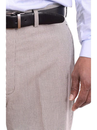 Thumbnail for Ralph Lauren Classic Fit Black & Tan Check Flat Front Cotton Dress Pants - The Suit Depot