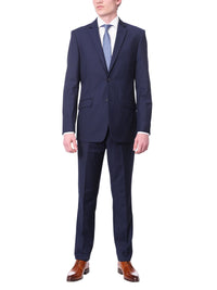 Thumbnail for Raphael Bestselling Items Men's Raphael Slim Fit Wool-touch Solid Blue Two Button 2 Piece Suit Jacket & Pants