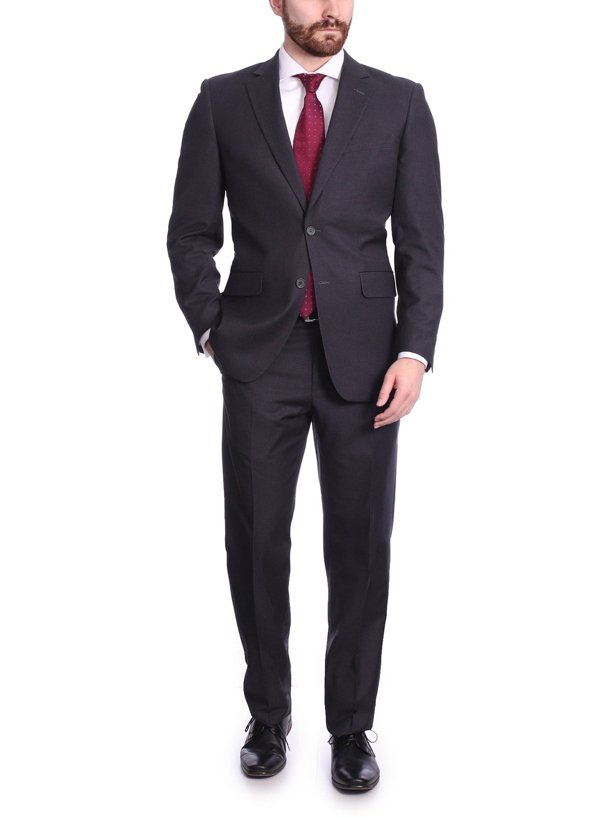 Raphael Bestselling Items Raphael Men's Regular Classic Fit Dark Gray 2 Button Mens Suit